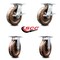 Service Caster 8 Inch High Temp Phenolic Caster Set with Roller Bearing 2 Brakes and 2 Rigid SCC-35S820-PHRHT-SLB-2-R-2 - alternate 3